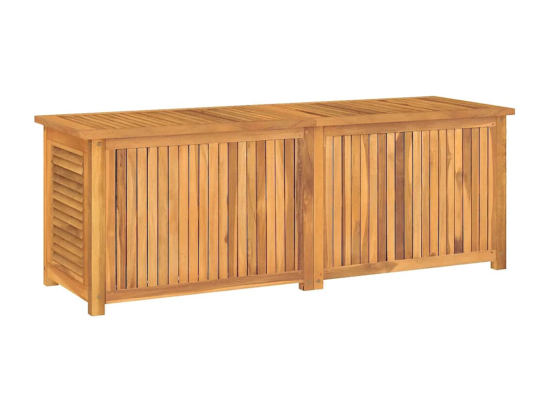 Boîte de rangement jardin et sac 150x50x55 cm bois massif teck