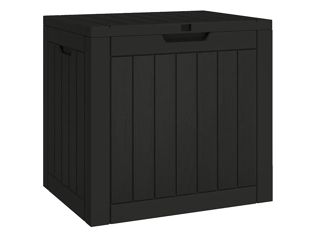 Boîte de stockage de jardin noir 55,5x43x53 cm polypropylène
