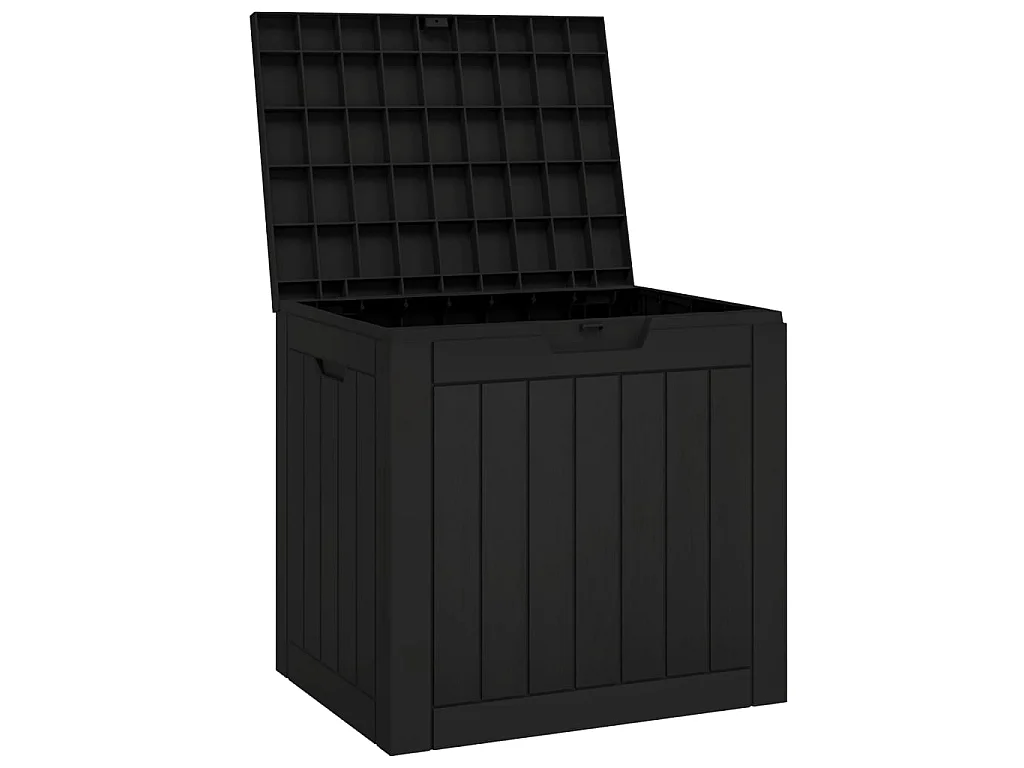 Caixa de arrumação p/ jardim 55,5x43x53 cm polipropileno preto