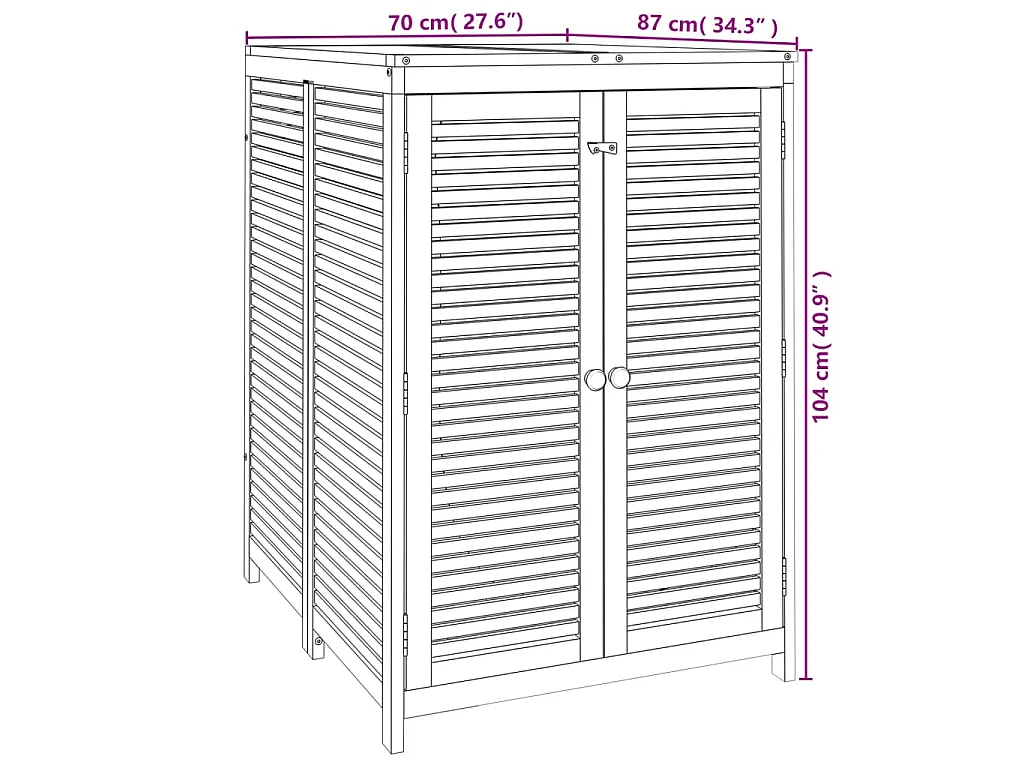 Gartenbox 70x87x104 cm Massivholz Akazie