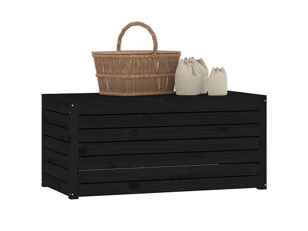 Tuinbox 101x50,5x46,5 cm massief grenenhout zwart