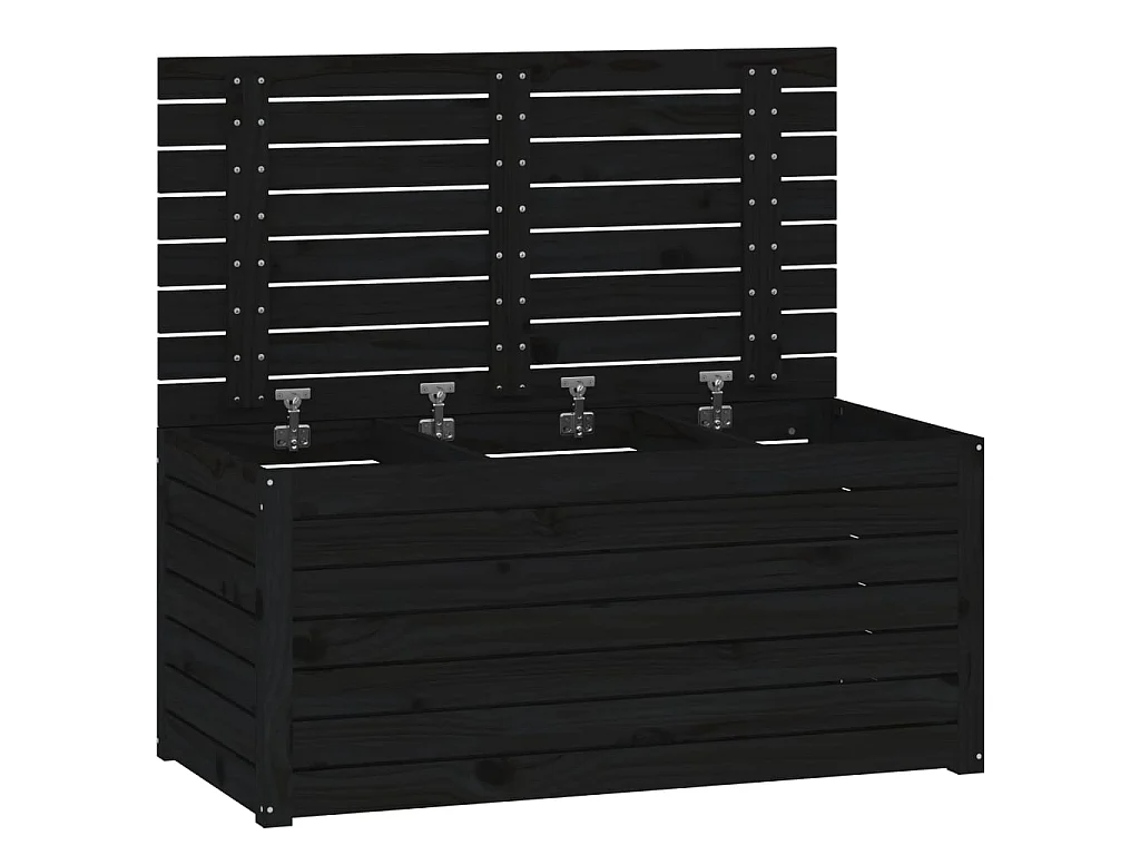Tuinbox 101x50,5x46,5 cm massief grenenhout zwart