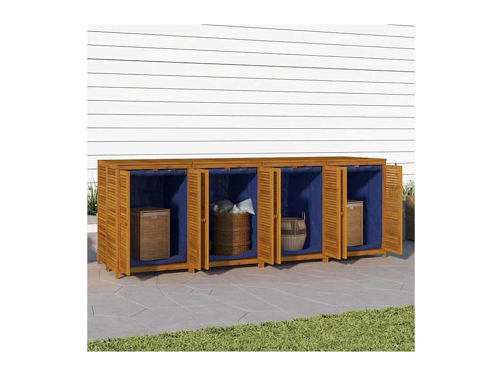 Boîte de rangement de jardin 280x87x104 cm bois massif d'acacia