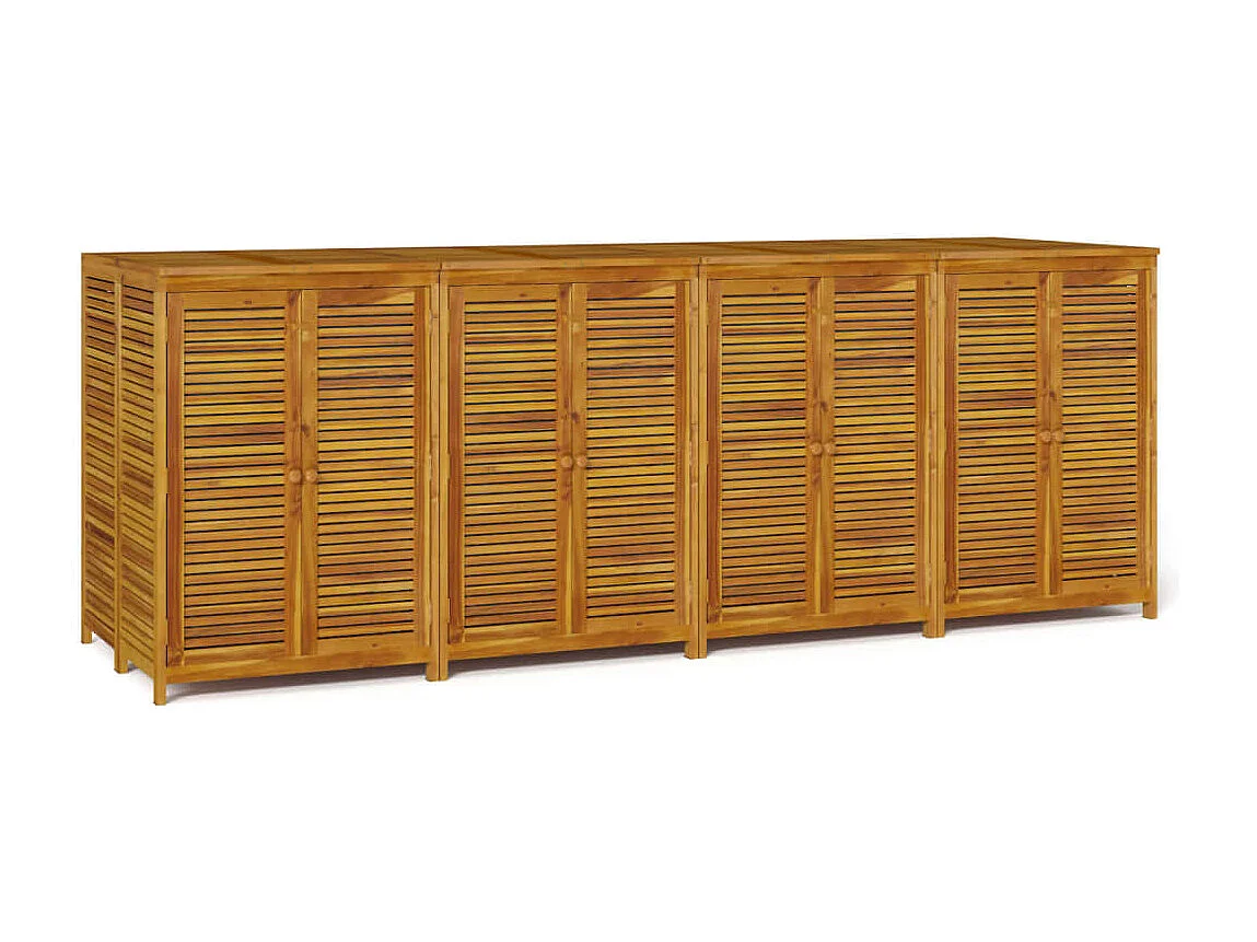 Boîte de rangement de jardin 280x87x104 cm bois massif d'acacia