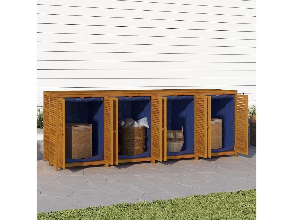 Boîte de rangement de jardin 280x87x104 cm bois massif d'acacia