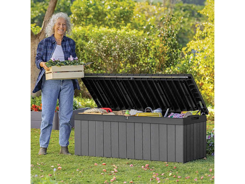 Boîte de rangement de jardin Darwin 380 L Gris
