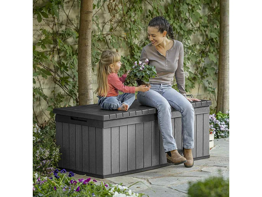 Boîte de rangement de jardin Darwin 380 L Gris