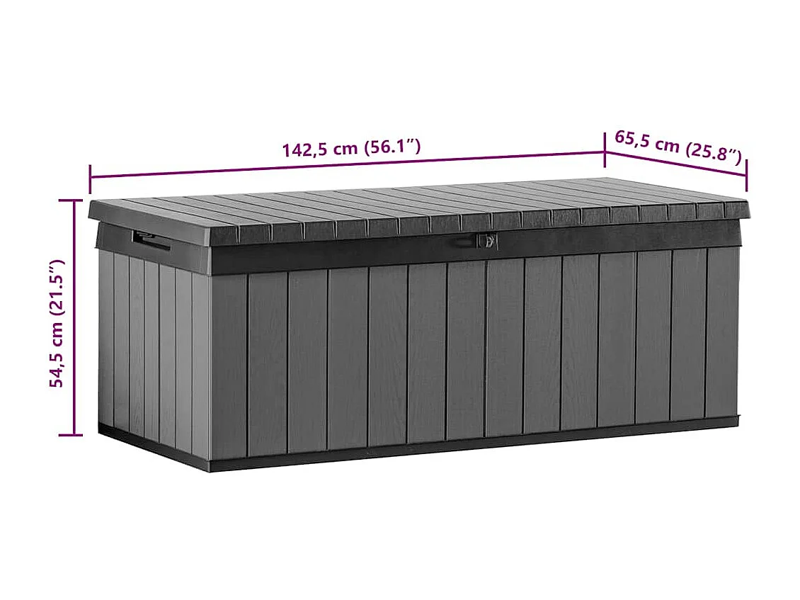 Boîte de rangement de jardin Darwin 380 L Gris