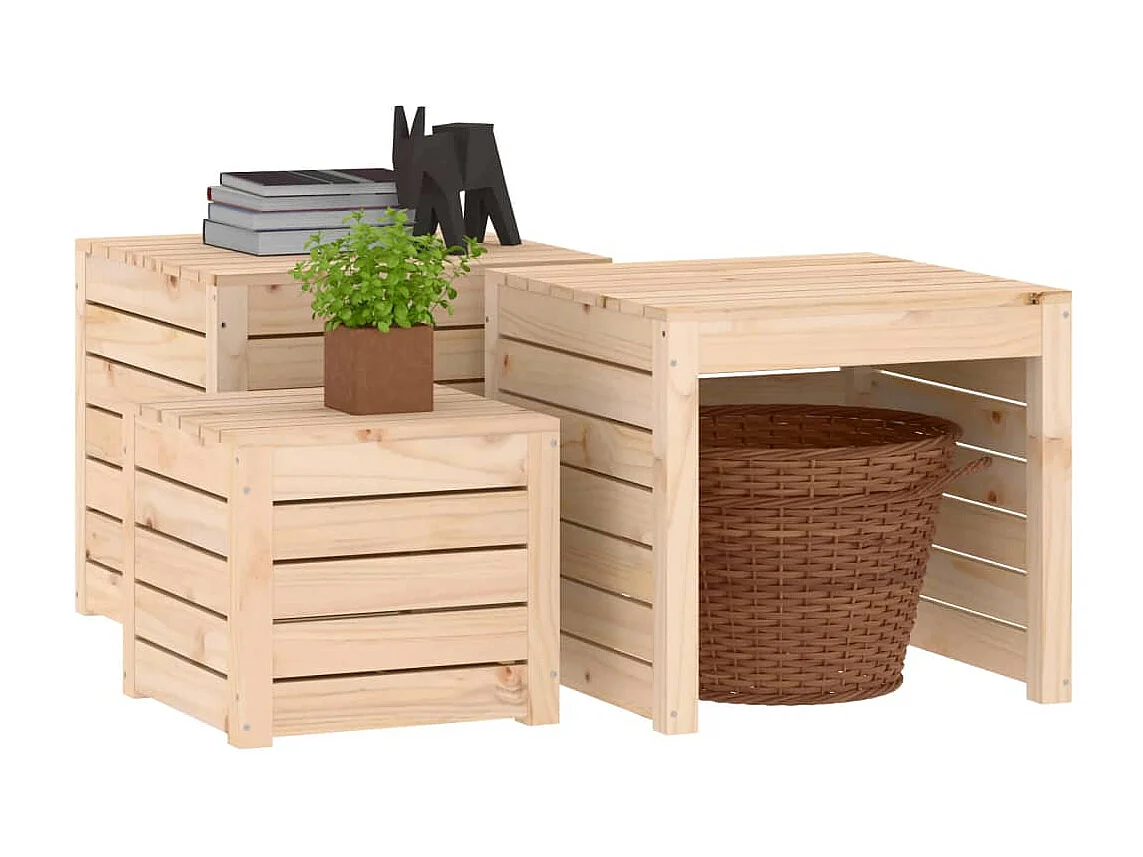 3-delige Tuinboxset massief grenenhout