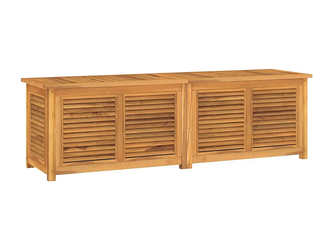 Boîte de rangement jardin et sac 175x50x55 cm bois massif teck