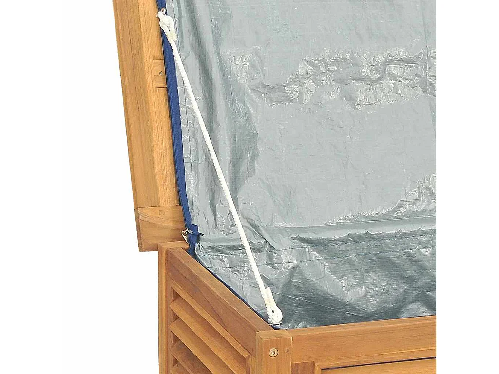Boîte de rangement jardin et sac 175x50x55 cm bois massif teck