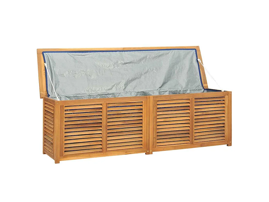 Gartenbox mit Beutel 175x50x55 cm Massivholz Teak