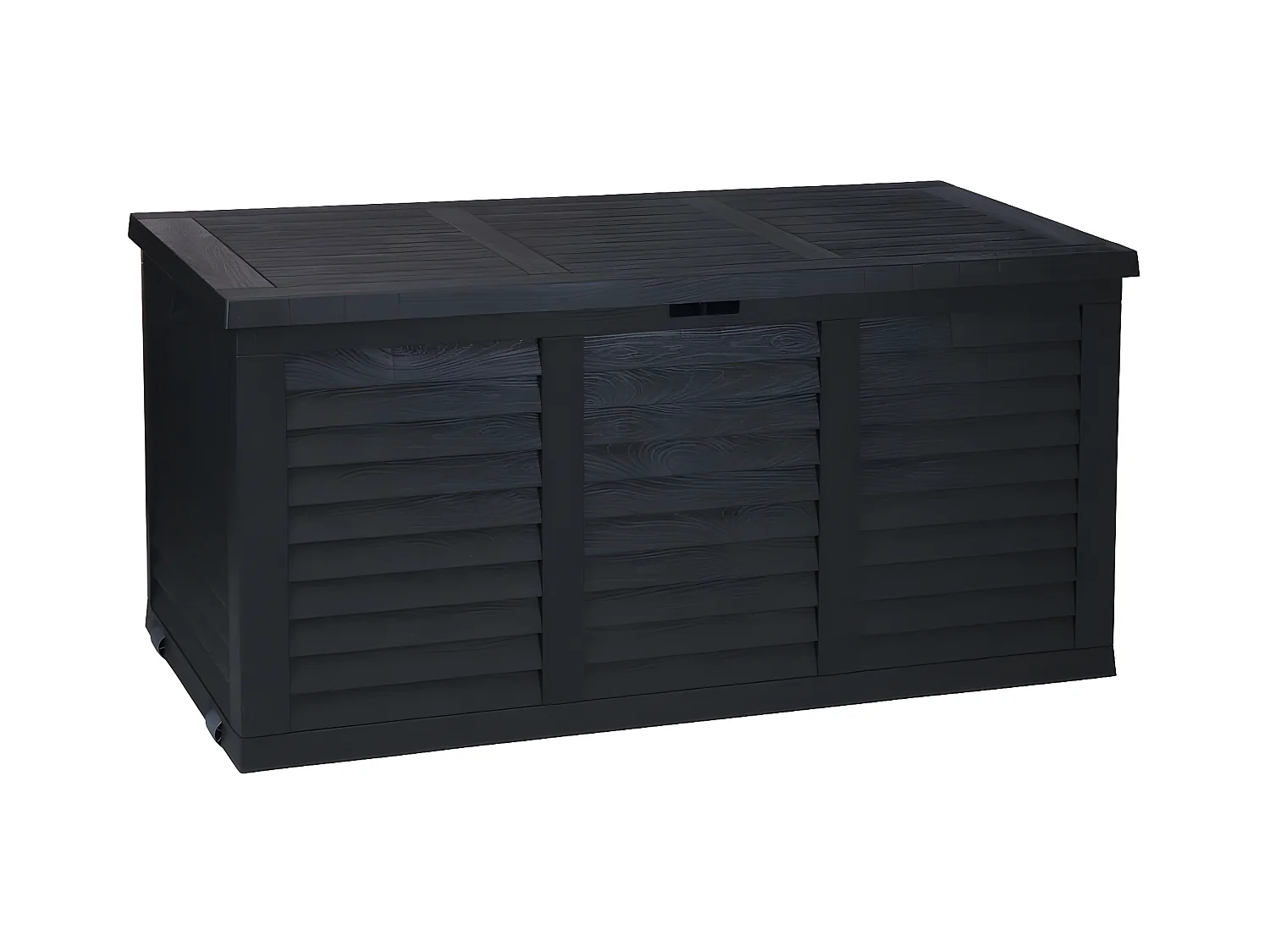 Boîte de rangement de jardin avec roue 300 L Gris foncé