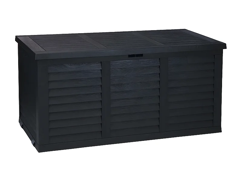 Boîte de rangement de jardin avec roue 300 L Gris foncé