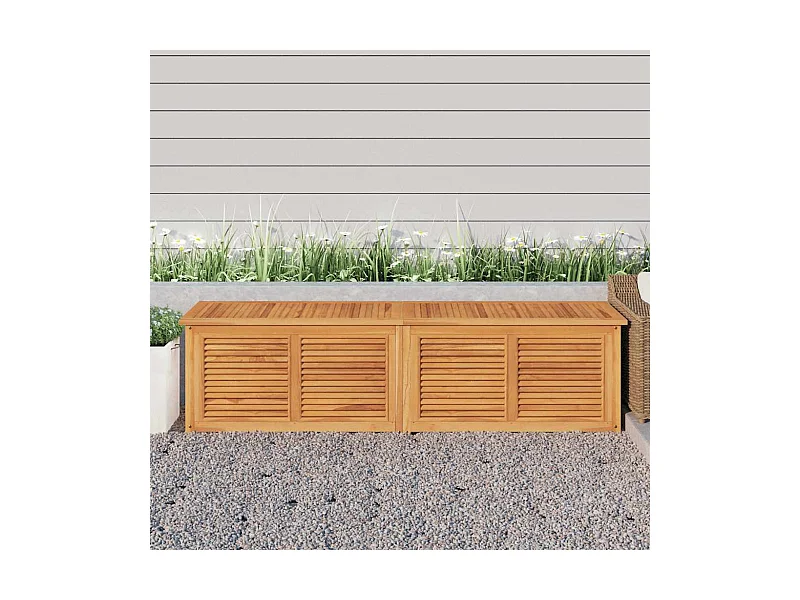 Contenitore Giardino con Borsa 200x50x55 cm Legno Massello Teak