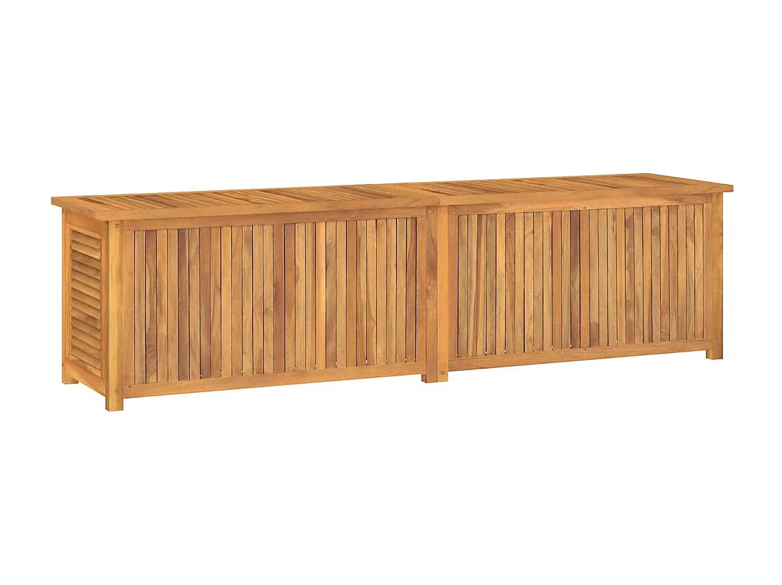 Boîte de rangement jardin et sac 200x50x55 cm bois massif teck