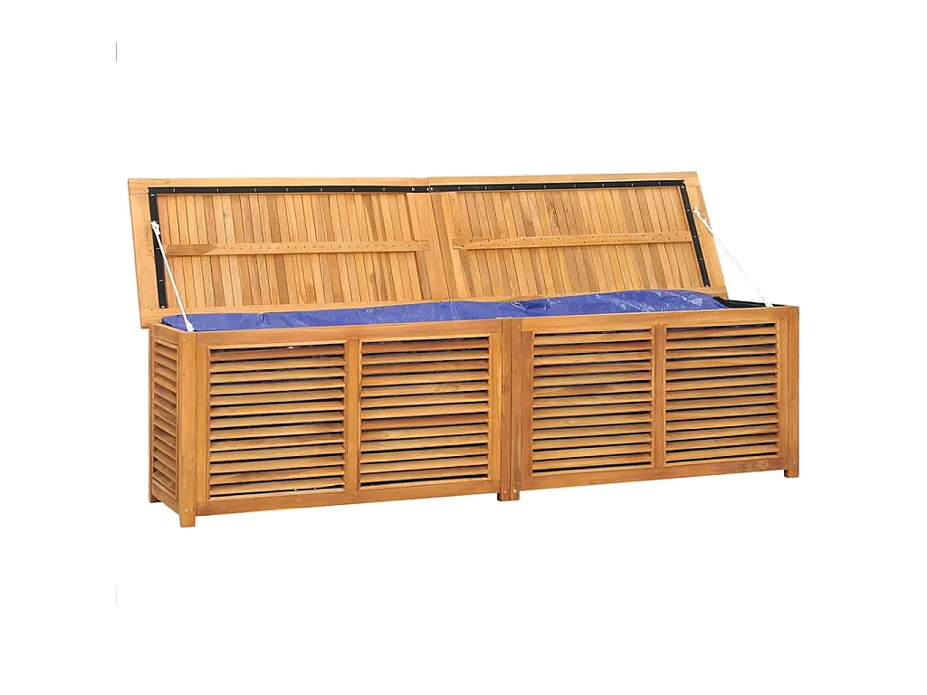 Gartenbox mit Beutel 200x50x55 cm Massivholz Teak