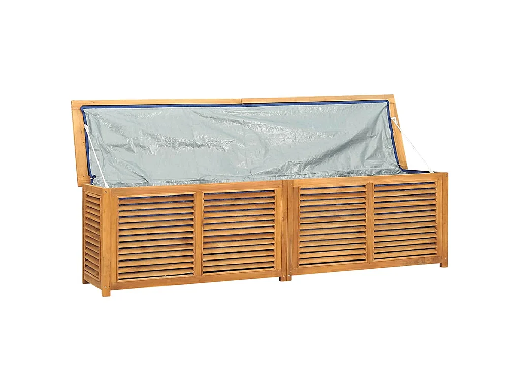 Gartenbox mit Beutel 200x50x55 cm Massivholz Teak