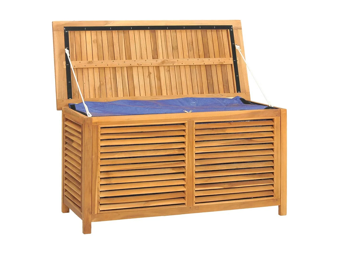 Caixa de arrumação p/ jardim com saco 114x50x58 cm teca maciça