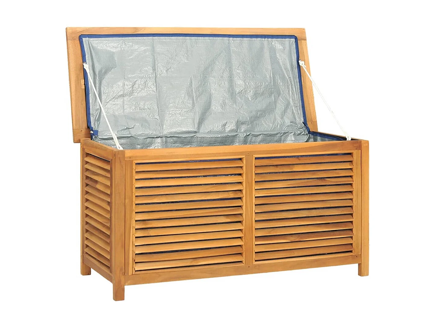 Caixa de arrumação p/ jardim com saco 114x50x58 cm teca maciça