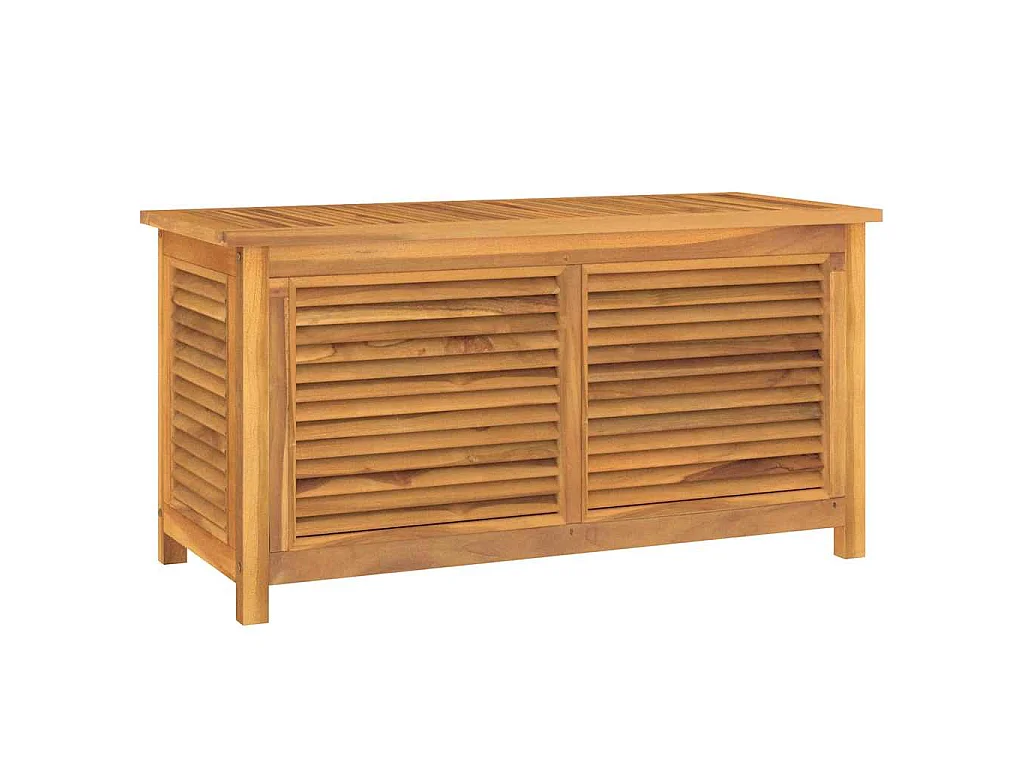 Boîte de rangement jardin et sac 114x50x58 cm bois massif teck
