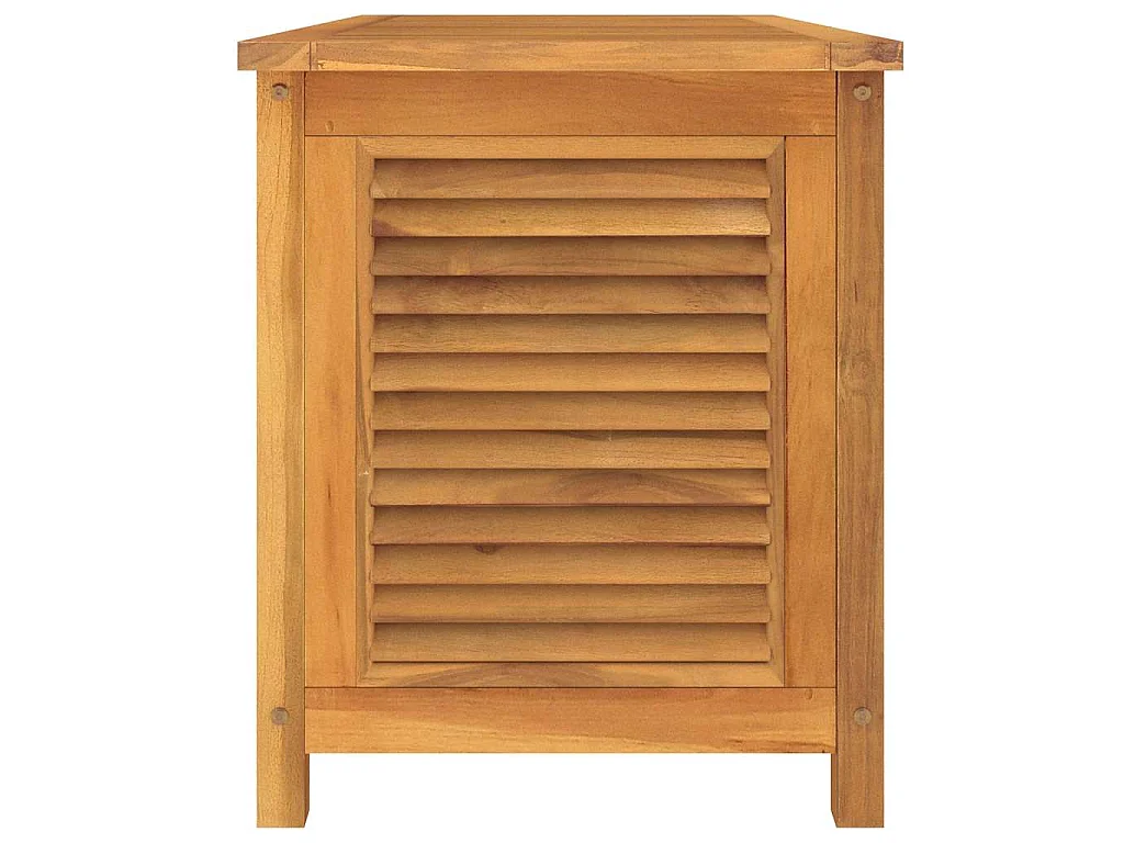 Boîte de rangement jardin et sac 114x50x58 cm bois massif teck