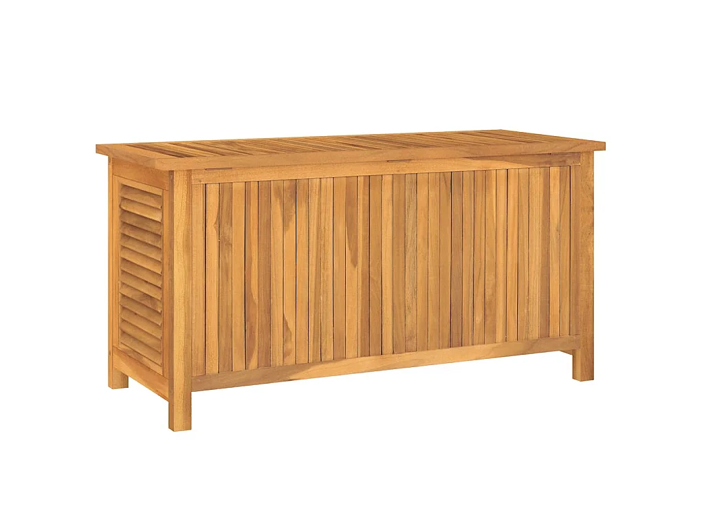 Boîte de rangement jardin et sac 114x50x58 cm bois massif teck