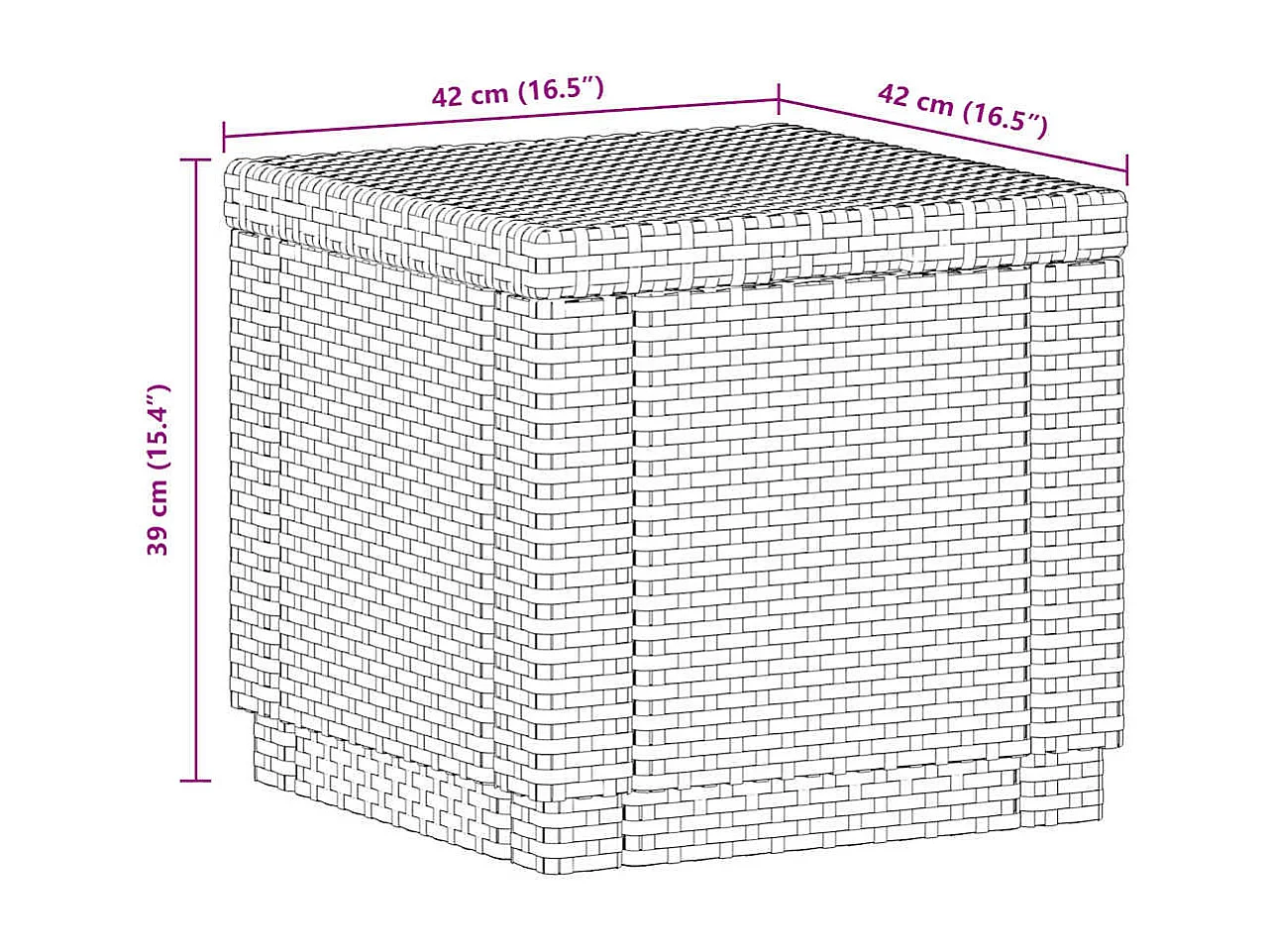 Pouf de rangement Cube Cappuccino 228749