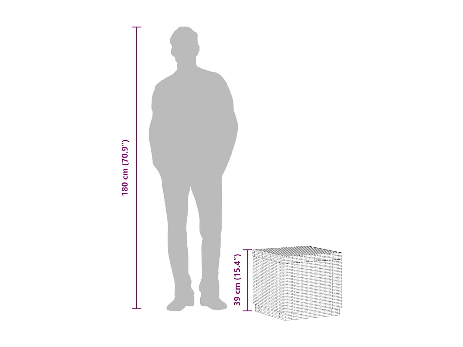 Pouf de rangement Cube Cappuccino 228749