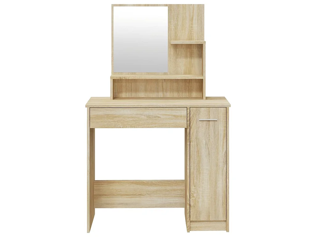 Coiffeuse avec miroir chêne sonoma 86,5x35x136 cm