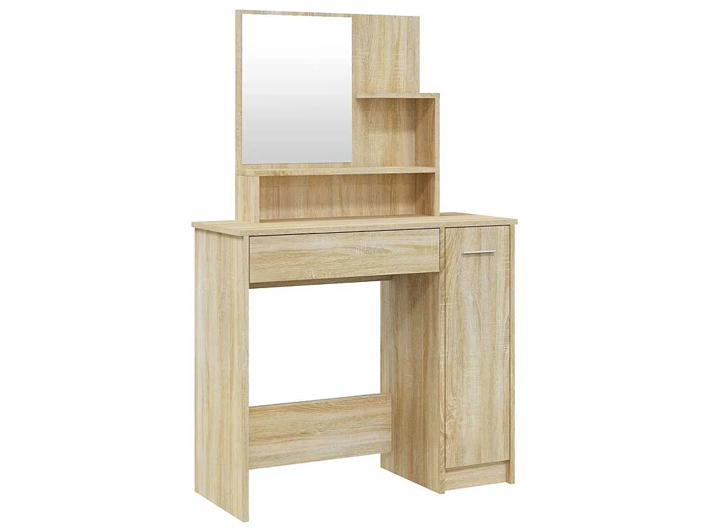 Coiffeuse avec miroir chêne sonoma 86,5x35x136 cm