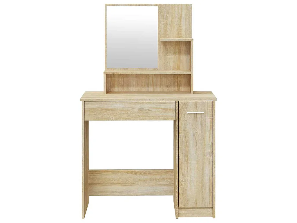 Coiffeuse avec miroir chêne sonoma 86,5x35x136 cm