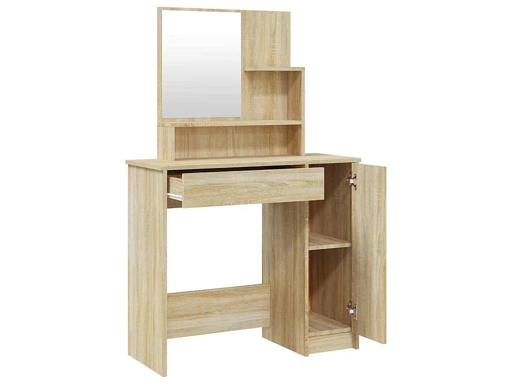 Coiffeuse avec miroir chêne sonoma 86,5x35x136 cm