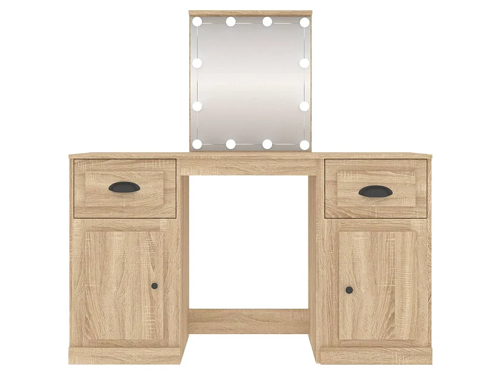 Coiffeuse avec LED chêne sonoma 130x50x132,5 cm