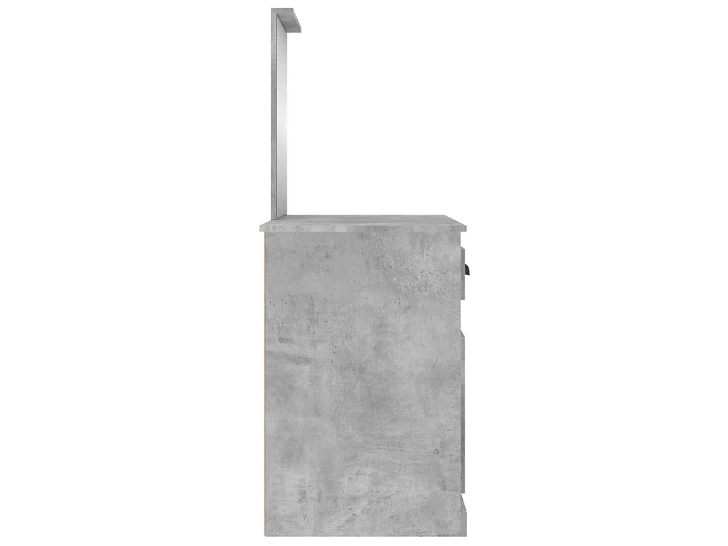 Coiffeuse et miroir gris béton 90x50x132,5 cm bois d'ingénierie