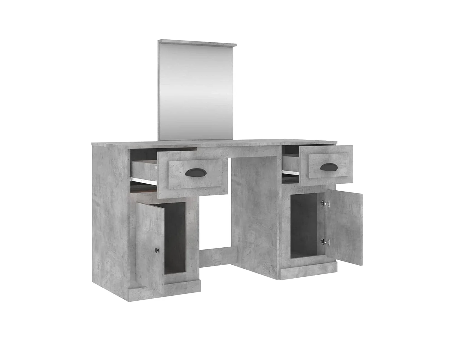 Toeletta con Specchio Grigio Cemento 130x50x132,5 cm