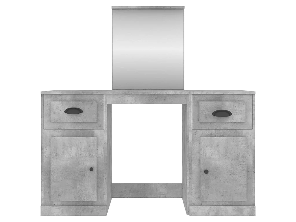 Coiffeuse avec miroir gris béton 130x50x132,5 cm