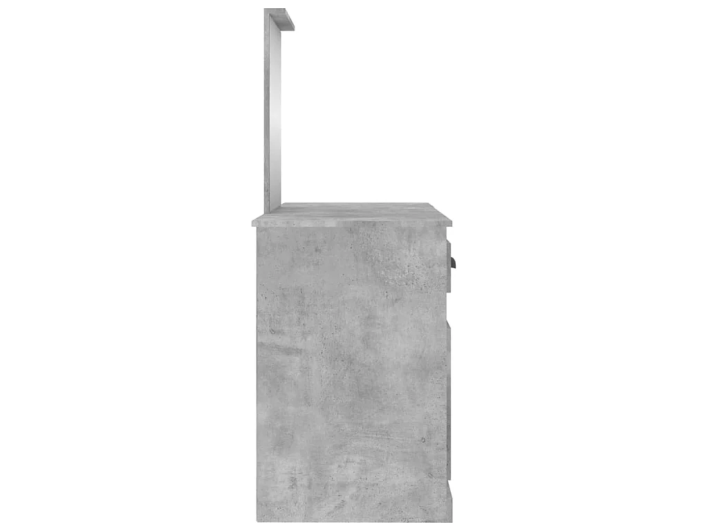 Coiffeuse avec miroir gris béton 130x50x132,5 cm