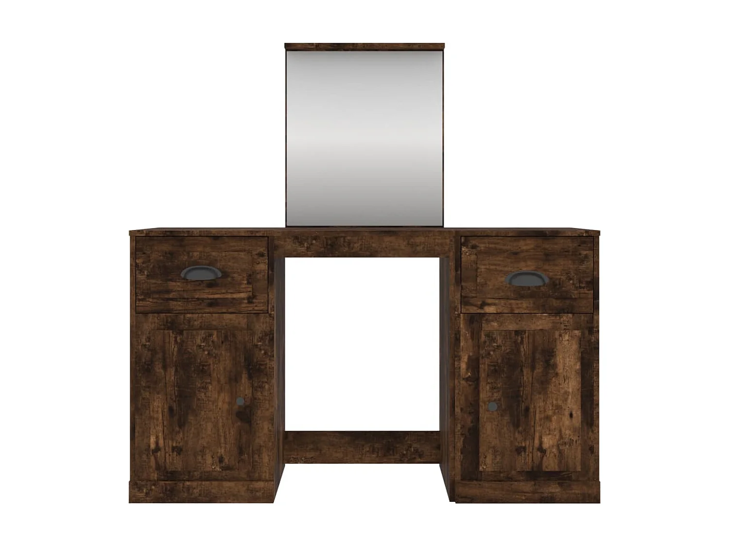 Tocador con espejo color roble ahumado 130x50x132,5 cm