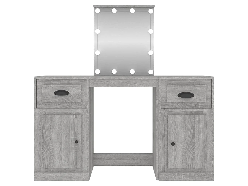 Schminktisch mit LED-Leuchten Grau Sonoma 130x50x132,5 cm