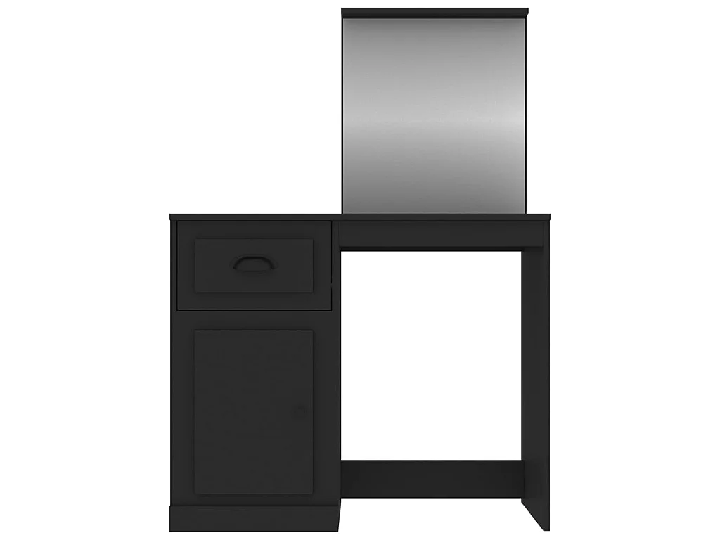 Coiffeuse avec miroir noir 90x50x132,5 cm bois d'ingénierie
