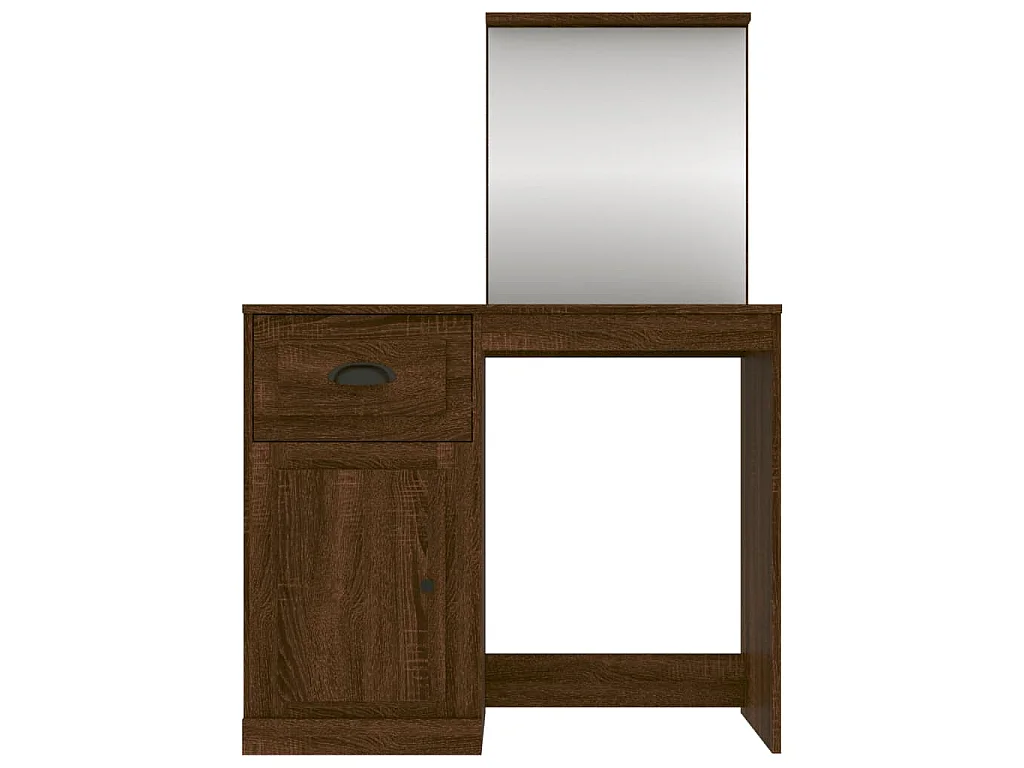 Coiffeuse et miroir chêne marron 90x50x132,5 cm bois ingénierie