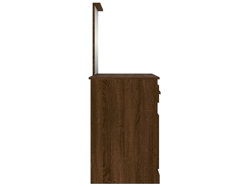 Coiffeuse et miroir chêne marron 90x50x132,5 cm bois ingénierie