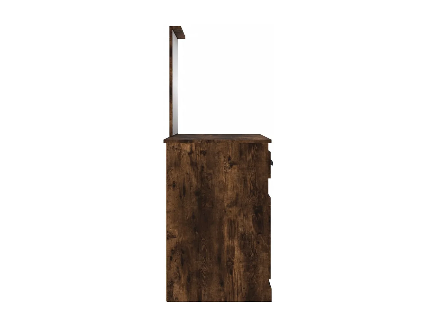 Coiffeuse et miroir chêne fumé 90x50x132,5 cm bois d'ingénierie