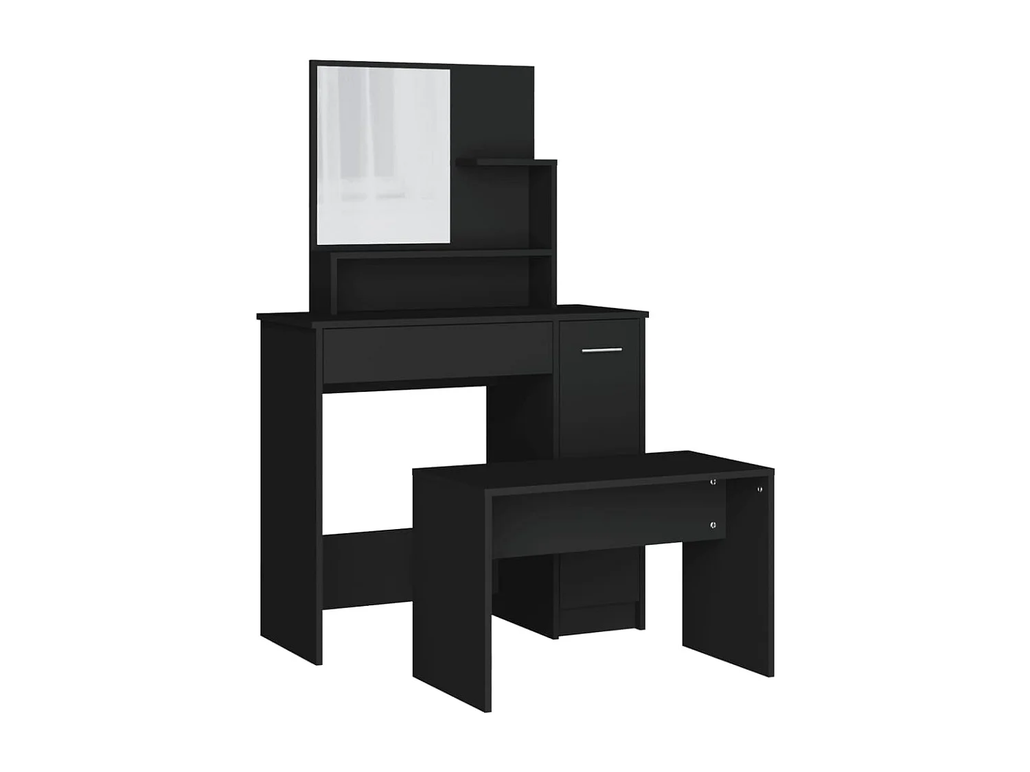 Ensemble de coiffeuse noir 86,5x35x136 cm