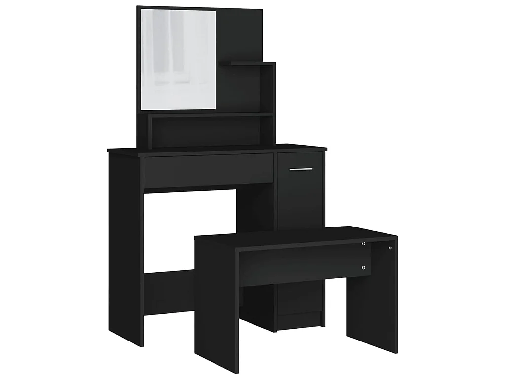 Juego de muebles de tocador negro 86,5x35x136 cm