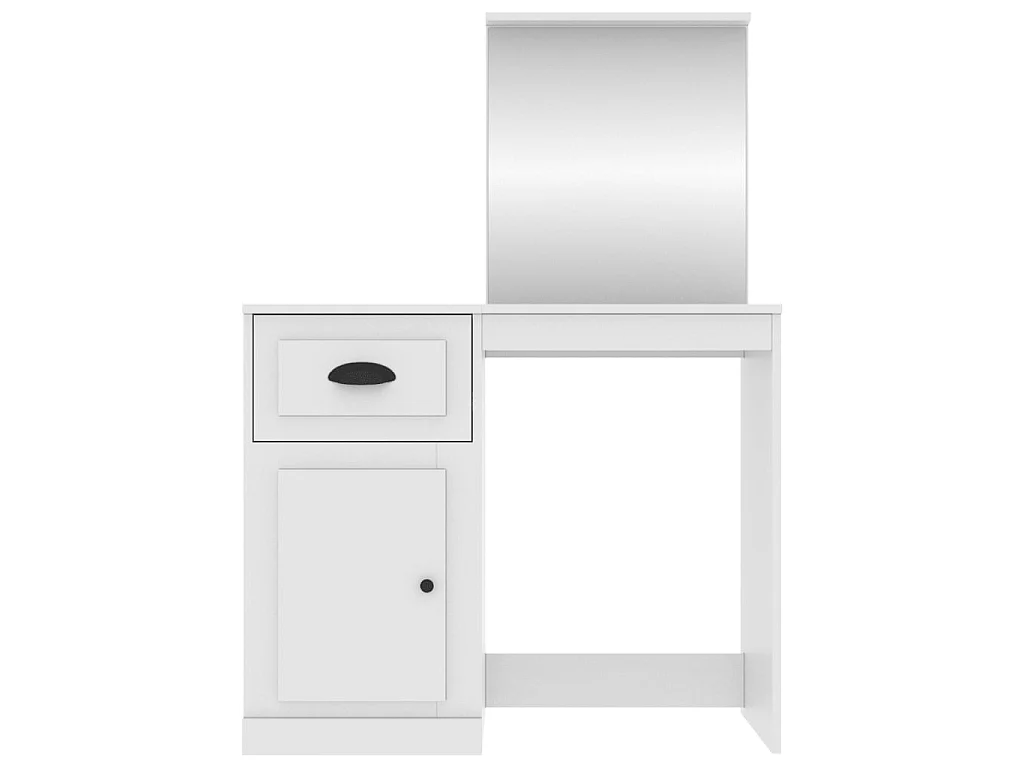 Coiffeuse avec miroir blanc 90x50x132,5 cm bois d'ingénierie