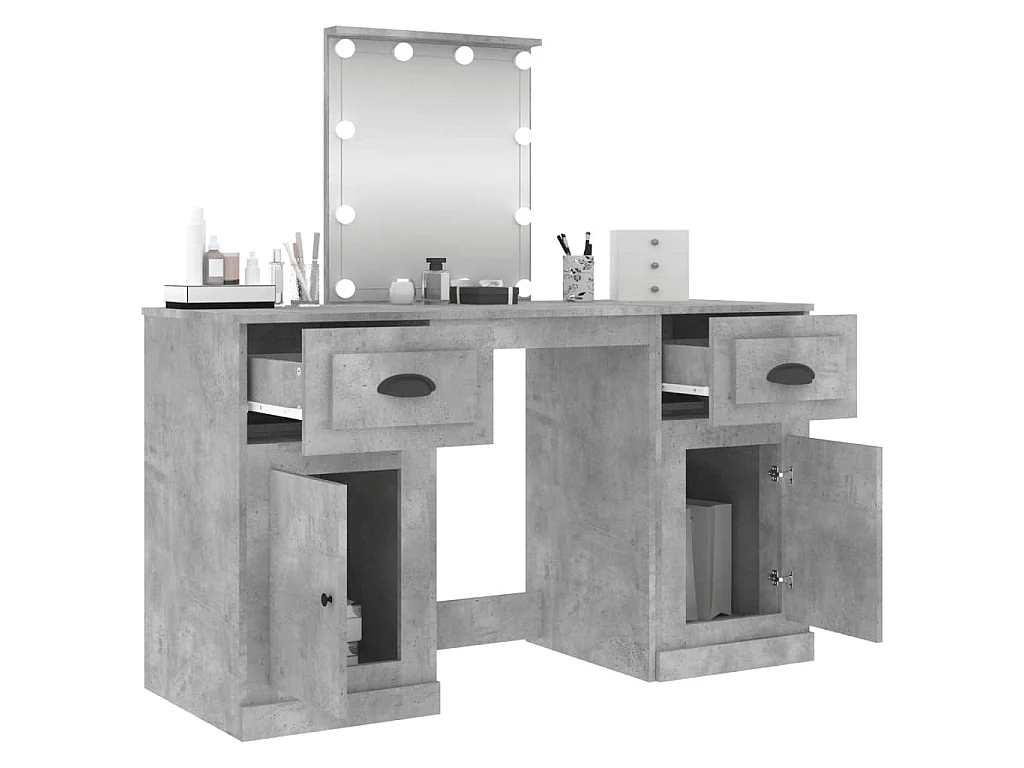 Kaptafel met LED-verlichting 130x50x132,5 cm betongrijs