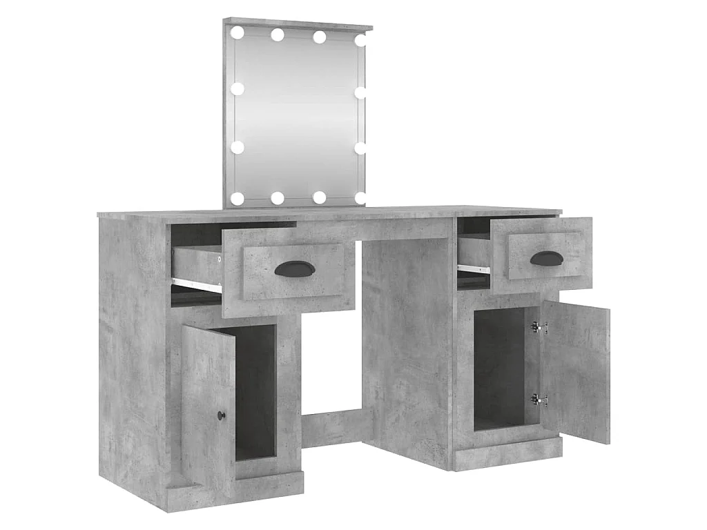 Kaptafel met LED-verlichting 130x50x132,5 cm betongrijs