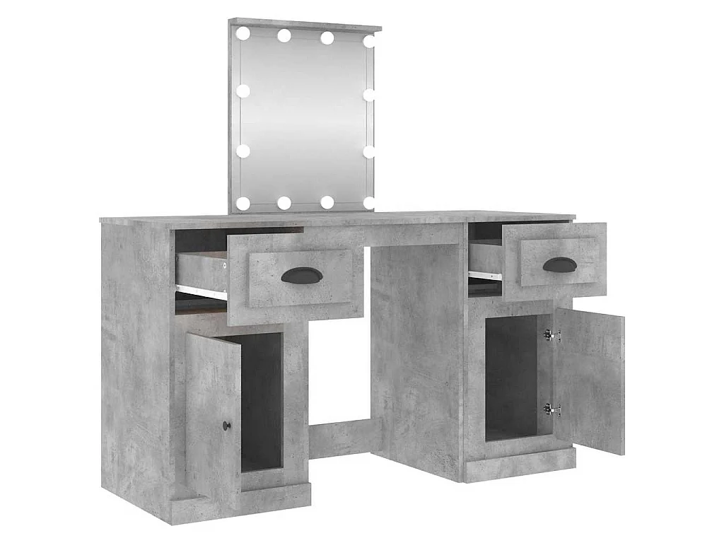 Kaptafel met LED-verlichting 130x50x132,5 cm betongrijs